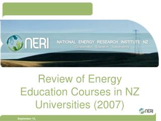 Review of Energy Education Courses in NZ Universities (2007)