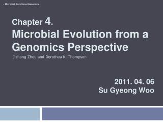Chapter 4 . Microbial Evolution from a Genomics Perspective