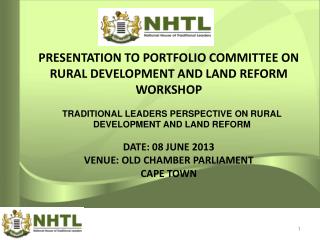 TRADITIONAL LEADERS PERSPECTIVE ON RURAL DEVELOPMENT AND LAND REFORM
