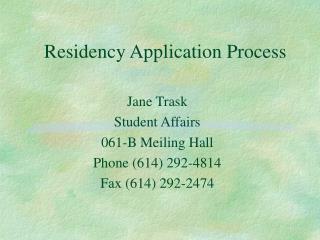 Residency Application Process