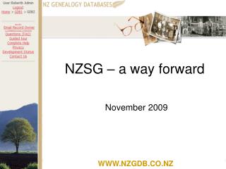 NZSG – a way forward