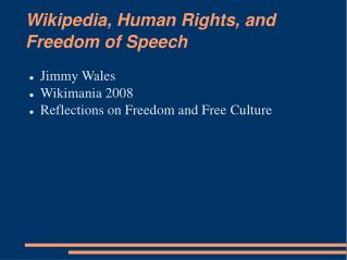Wikipedia, Human Rights, and Freedom of Speech