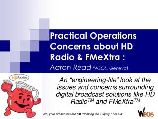 Practical Operations Concerns about HD Radio &amp; FMeXtra : Aaron Read (WEOS, Geneva)