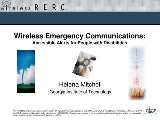 Wireless Emergency Communications: Accessible Alerts for People with Disabilities