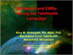 TeleHealth and EMRs: Talking the TeleHealth Language