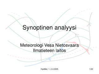 Synoptinen analyysi