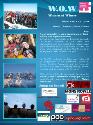 When: April 9 – 11 2010 Where: Chamonix Valley, France Why: