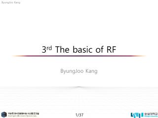 3 rd The basic of RF