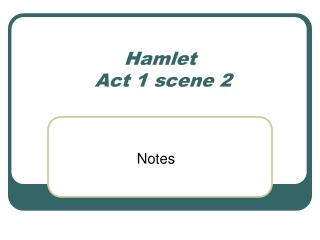 Hamlet Act 1 scene 2