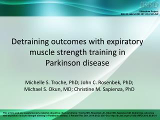 Detraining outcomes with expiratory muscle strength training in Parkinson disease