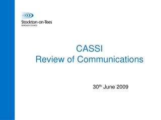 CASSI Review of Communications