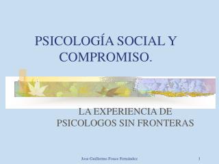 PSICOLOGÍA SOCIAL Y COMPROMISO.