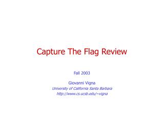 Capture The Flag Review