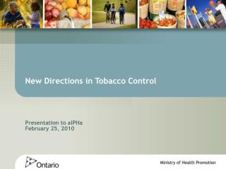 New Directions in Tobacco Control