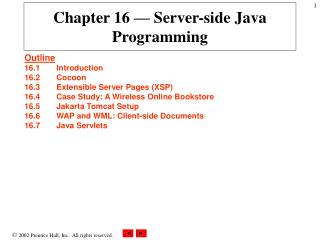 Chapter 16 — Server-side Java Programming