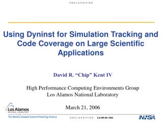 Using Dyninst for Simulation Tracking and Code Coverage on Large Scientific Applications