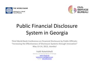 Public Financial Disclosure System in Georgia