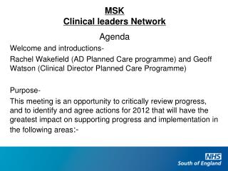 MSK Clinical leaders Network