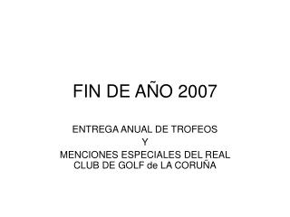 FIN DE AÑO 2007