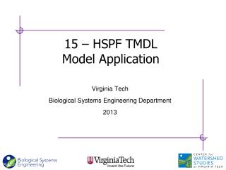 15 – HSPF TMDL Model Application