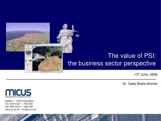 The value of PSI: the business sector perspective