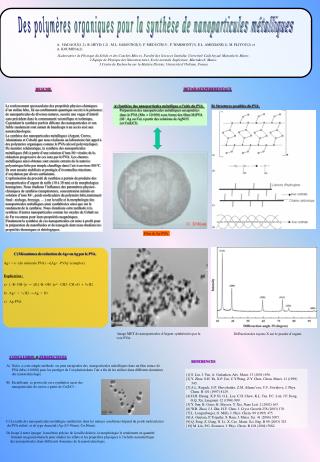 A) Synthèse des nanoparticules métallique a l’aide du PVA .