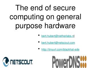 The end of secure computing on general purpose hardware