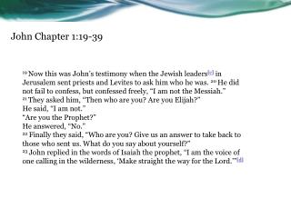 John Chapter 1:19-39