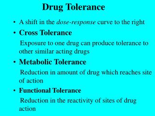 tolerance drug ppt powerpoint presentation