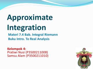 Approximate Integration