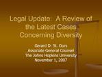 Legal Update: A Review of the Latest Cases Concerning Diversity