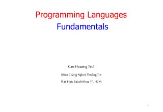 Programming Languages Fundamentals