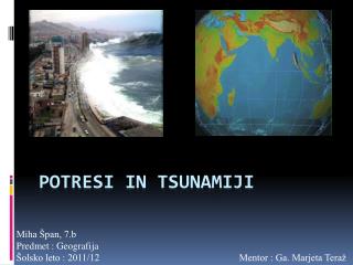 Potresi in tsunamiji