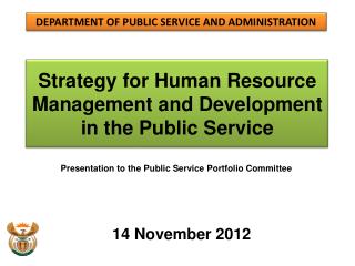 Strategy for Human Resource Management and Development in the Public Service
