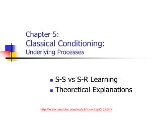 Chapter 5: Classical Conditioning: Underlying Processes