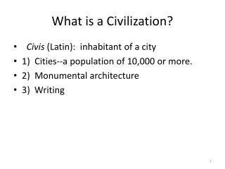 What is a Civilization?