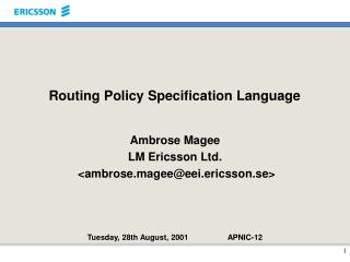 Routing Policy Specification Language