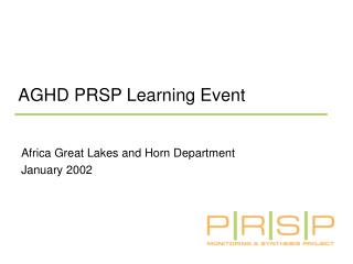 AGHD PRSP Learning Event