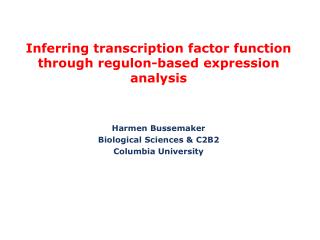 Inferring transcription factor function through regulon-based expression analysis