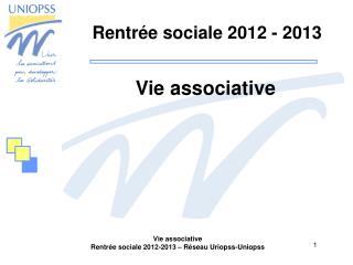 Rentrée sociale 2012 - 2013