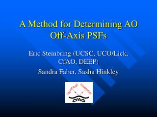 A Method for Determining AO Off-Axis PSFs