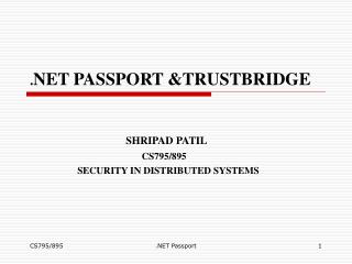 . NET PASSPORT &amp;TRUSTBRIDGE