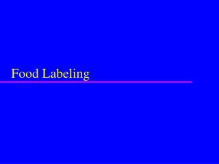 Food Labeling