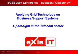 Applying Grid Technology on Business Support Systems A paradigm in the Telecom sector