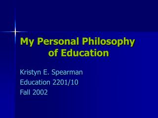 Philosophy of education