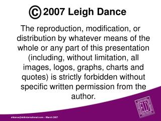2007 Leigh Dance