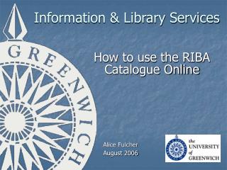 Information &amp; Library Services