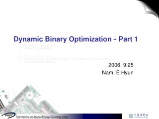 Dynamic Binary Optimization – Part 1