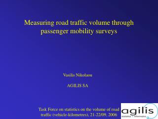 Measuring road traffic volume through passenger mobility surveys