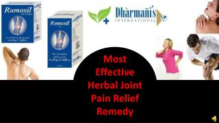 Most Effective Herbal Joint Pain Relief Remedy